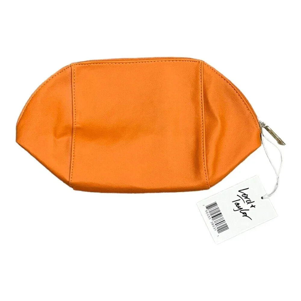 Lord & Taylor Orange Cosmetic Bag